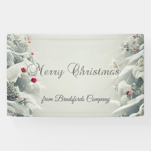 Winters wonderland, Sneeuw van lichtslingers Spandoek (Horizontaal)