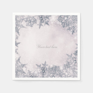 Winters Wonderland Sneeuwvlokken Blauw Wit Elegant Servetten