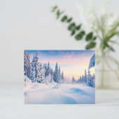 Winter's zachte gloed feestdagenkaart (Staand voorkant)