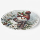 Winters zachte vreugde papieren bordje (Gekanteld)