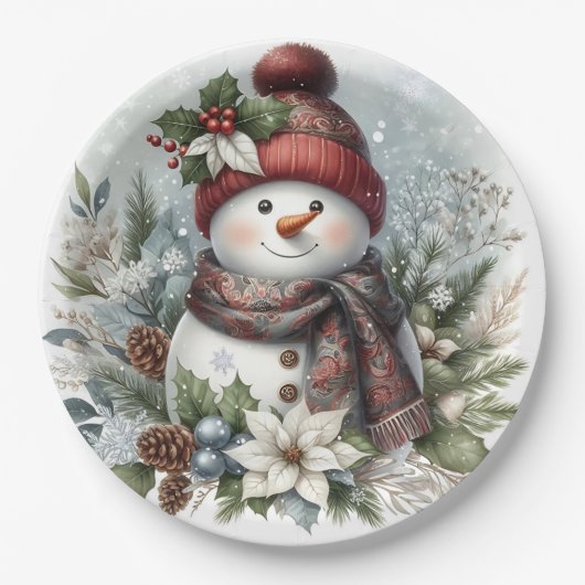 Winters zachte vreugde papieren bordje (Voorkant)