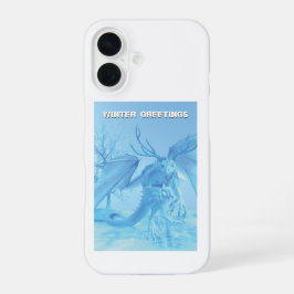 Wintersalutaties. IJsdraak met gewei iPhone 16 Hoesje