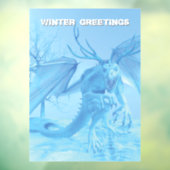 Wintersalutaties. IJsdraak met gewei Raamsticker (Vel 3)