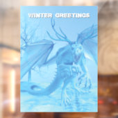 Wintersalutaties. IJsdraak met gewei Raamsticker (Vel 2)