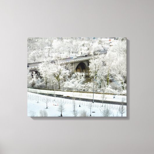 WINTERSCAPE DUBLN, OHIO CANVAS AFDRUK (Voorkant)