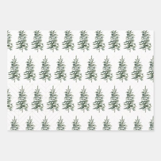 Winterscape Tree Mountains Kerstvakantie Inpakpapier Vel (Voorkant 2)