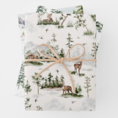 Winterscape Tree Mountains Kerstvakantie Inpakpapier Vel (In situ)