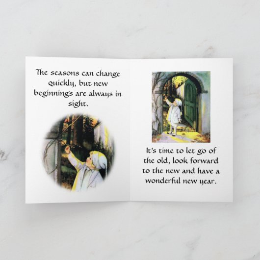  wintersceen feestdagen kaart (Binnen)