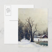 Winterscène, 19e eeuw briefkaart (Voorkant / Achterkant)