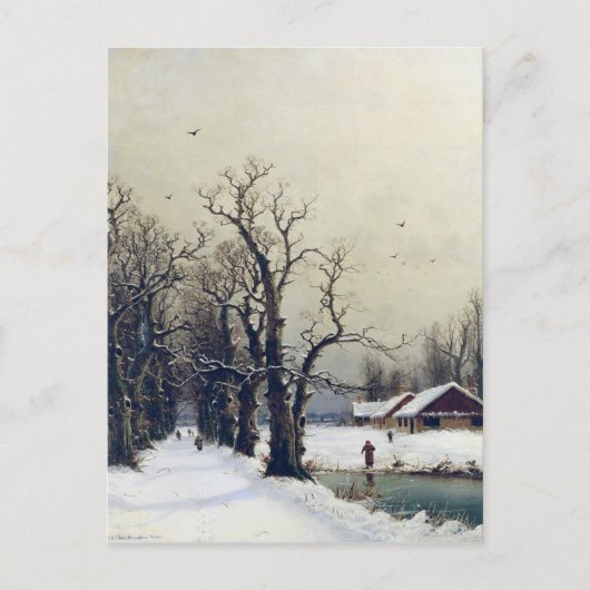 Winterscène, 19e eeuw briefkaart (Voorkant)