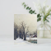 Winterscène, 19e eeuw briefkaart (Staand voorkant)