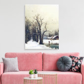 Winterscène, 19e eeuw canvas afdruk (Insitu (Woonkamer))