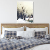 Winterscène, 19e eeuw canvas afdruk (Insitu (Slaapkamer))