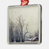 Winterscène, 19e eeuw metalen ornament (Links)
