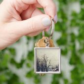 Winterscène, 19e eeuw sleutelhanger (Hand)