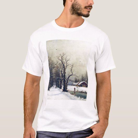 Winterscène, 19e eeuw t-shirt (Voorkant)