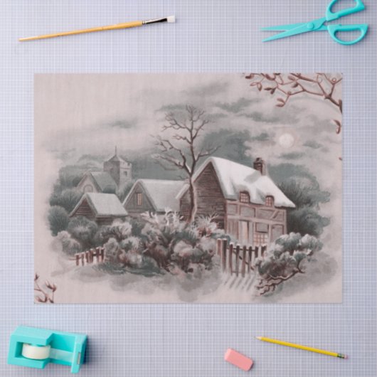 winterscène A Tissuepapier (Craft)