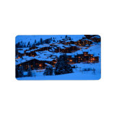 Winterscène adreslabel etiket (Voorkant)