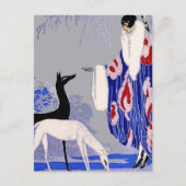 “Winterscene” Art Deco van George Barbier Briefkaart (Voorkant)