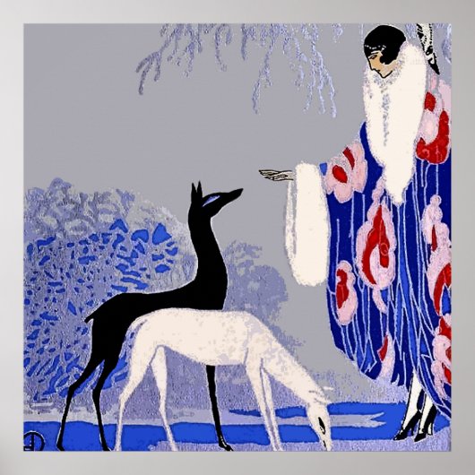 “Winterscene” Art Deco van George Barbier Poster (Voorkant)