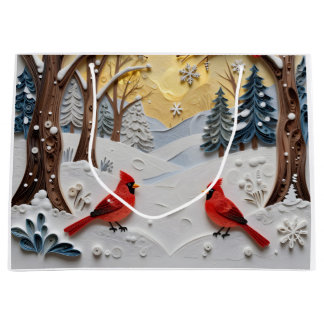Winterscène | Betoverd bos & kardinalen Groot Cadeauzakje