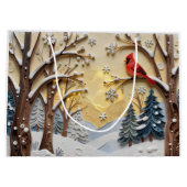 Winterscène | Betoverd bos & kardinalen Groot Cadeauzakje (Achterkant)