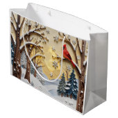Winterscène | Betoverd bos & kardinalen Groot Cadeauzakje (Achterkant Gekanteld)