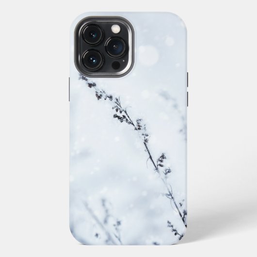 Winterscène - Bevroren bloem iPhone Hoesje (Achterkant)