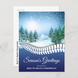Winterscène Blue Chiropractic Feestdagenkaart