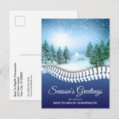 Winterscène Blue Chiropractic Feestdagenkaart (Voorkant / Achterkant)