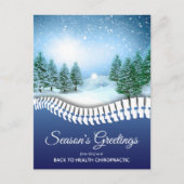Winterscène Blue Chiropractic Feestdagenkaart (Voorkant)