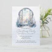 Winterscène bos dennenboom aquarel Kerstmis Kaart (Staand voorkant)