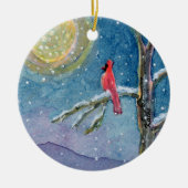 Winterscene Cardinals Keramisch Ornament (Voorkant)