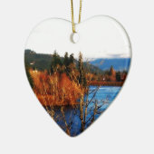 Winterscène Columbia Gorge Keramisch Ornament (Links)