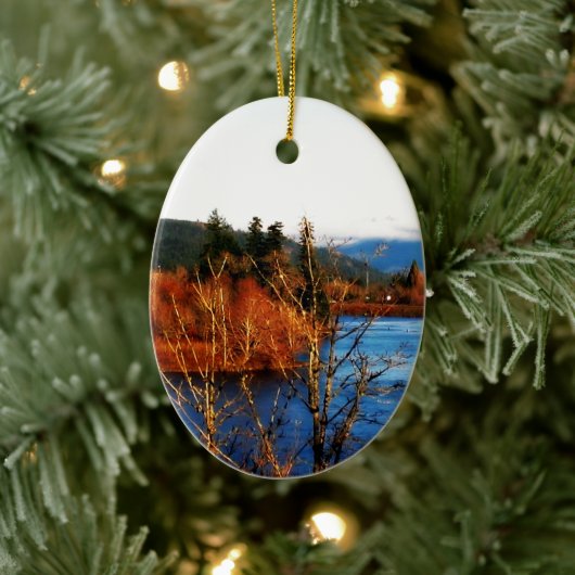Winterscène Columbia Gorge Keramisch Ornament (Boom)