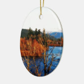 Winterscène Columbia Gorge Keramisch Ornament (Links)