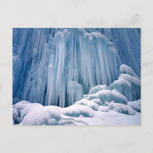 Winterscène, diepgevroren waterval in de Haute Jur Briefkaart (Voorkant)