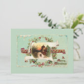  winterscène en kerstbegroeting feestdagenkaart (Staand voorkant)