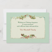  winterscène en kerstbegroeting feestdagenkaart (Achterkant)