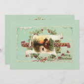  winterscène en kerstbegroeting feestdagenkaart (Voorkant / Achterkant)