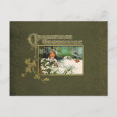  winterscène en kerstbegroeting feestdagenkaart (Voorkant)