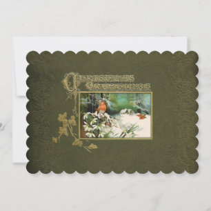 winterscène en kerstbegroeting feestdagenkaart