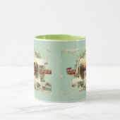 winterscène en kerstbegroeting mok (Midden)