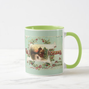 winterscène en kerstbegroeting mok