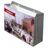 Winterscène Fine Art Kerstmis Large Cadeautasje (Voorkant Gekanteld)