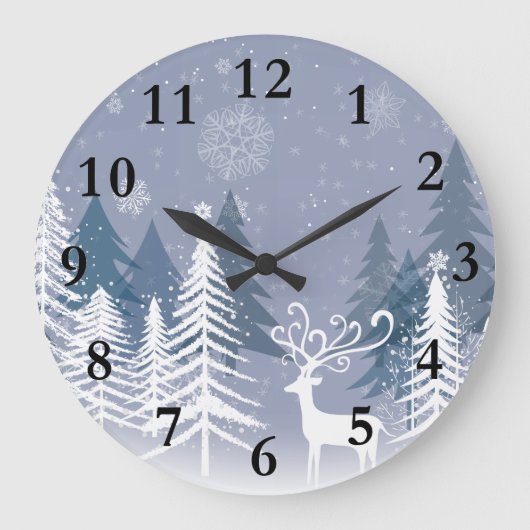 Winterscène (groot) wandklok (Voorkant)