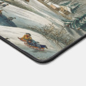  winterscène Ice Skating Holiday Kerstmis Bureaumat (Hoek)