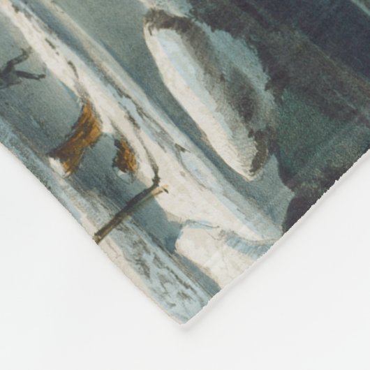  winterscène Ice Skating Holiday Kerstmis Fleece Deken (Hoek)