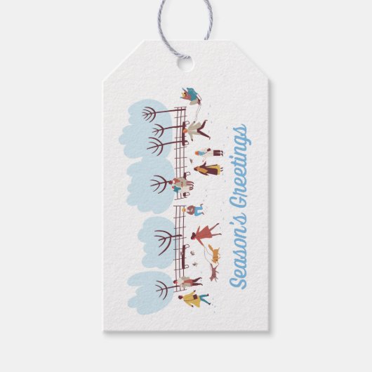 WINTERSCÈNE IN HET PARK CADEAULABEL (Voorkant)