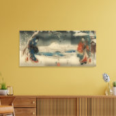 winterscène - Japanse kunst Canvas Afdruk (Insitu (Woonkamer))